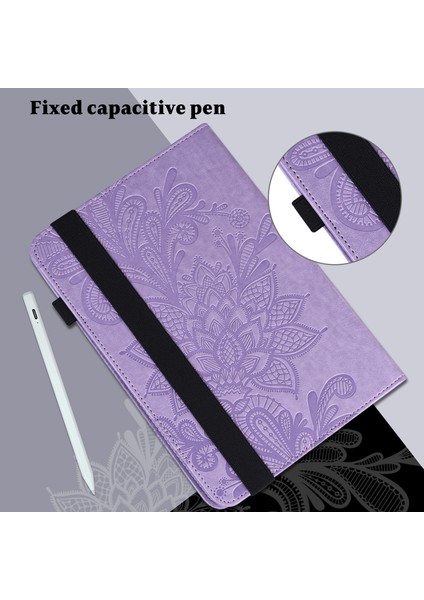 Cüzdan Standı Tamı Baskı Çiçek Desenli Deri iPad 10.2 (2019 2020 2021) Tablet Kılıfı (Yurt Dışından)