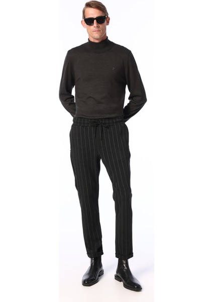 Tam Balıkçı Yaka Basic Düz Antrasit Melanj Erkek Kazak F4WM-KZK 2845 modelleri