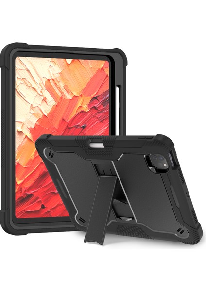 iPad Pro 11 (2024) Sert Pc ve Braketli Yumuşak Silikon stand Tablet Kılıfı (Yurt Dışından)