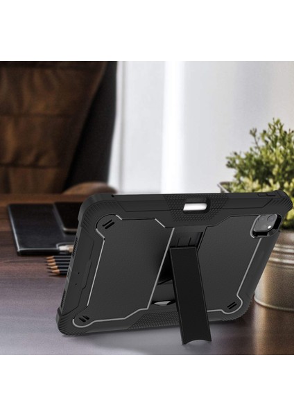 iPad Pro 11 (2024) Sert Pc ve Braketli Yumuşak Silikon stand Tablet Kılıfı (Yurt Dışından)