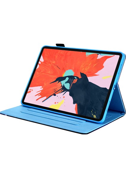 iPad Pro 11 (2024) Kart Yuvası ile Desen Baskı Deri Ananas Tablet Kılıfı (Yurt Dışından)