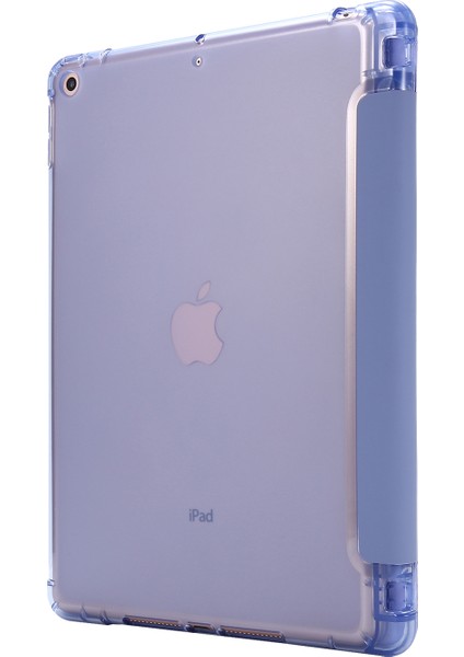 iPad 10.2 (2019 2020 2021) Kalem Yuvalı Üç Katlı Stand Deri Kabuğu Tablet Kılıfı (Yurt Dışından)