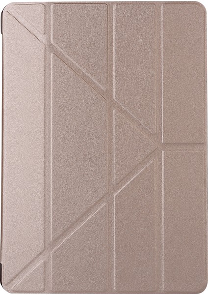 Ipek Stil Akıllı Origami Standı Deri iPad 10.2 (2019 2020 2021) GOLD Tablet Kılıfı (Yurt Dışından)