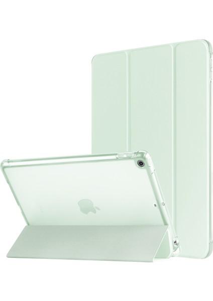 iPad 10.2 (2019 2020 2021) Üç Katlı Standlı Deri Kalem Tutucu Nane i Tablet Kılıfı (Yurt Dışından)