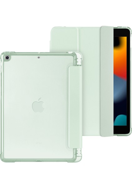 iPad 10.2 (2019 2020 2021) Üç Katlı Standlı Deri Kalem Tutucu Nane i Tablet Kılıfı (Yurt Dışından)