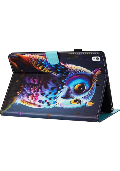 iPad 10.2 (2019 2020 2021) Pu Deri Stand Baykuş Tablet Kılıfı (Yurt Dışından)