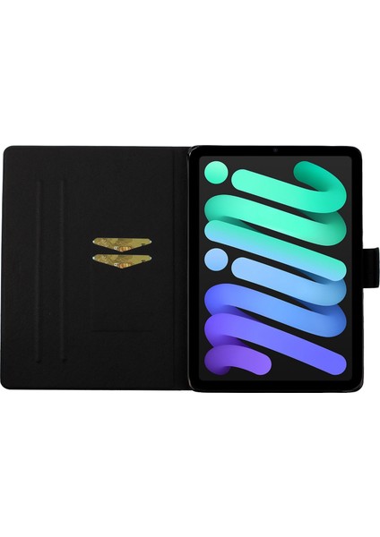 iPad 10.9 (2022) Desen Baskı Pu Deri Otomatik Uyandırma uyku Fonksiyonlu Kart Tutucu Stand Mermer Tablet Kılıfı (Yurt Dışından)
