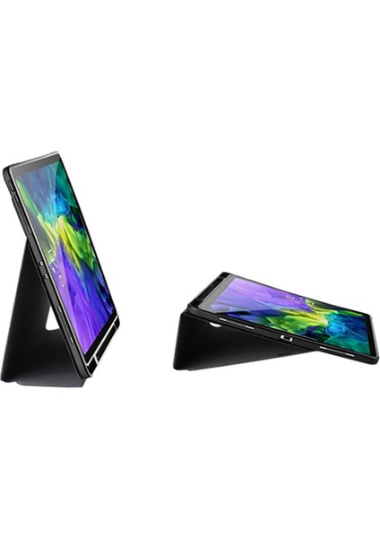iPad Air (2020 2022) Pu Deri Tpu Üç Katlı Standlı Turuncu Tablet Kılıfı (Yurt Dışından)