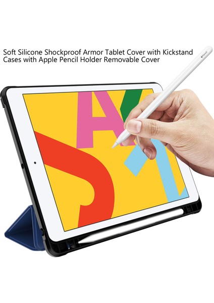 A07 iPad 10.2 (2019 2020 2021) Düşmeye Dayanıklı Üç Katlı Deri Tablet Kılıfı (Yurt Dışından)