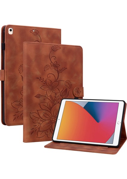 iPad 10.2 (2019 2020 2021) Koruyucu Baskı Pu Deri Tablet Kılıfı (Yurt Dışından)