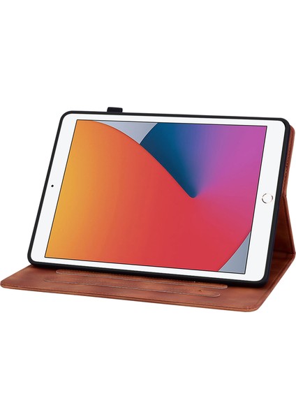 iPad 10.2 (2019 2020 2021) Koruyucu Baskı Pu Deri Tablet Kılıfı (Yurt Dışından)