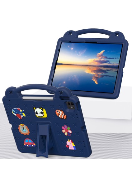 iPad Pro 13 (2024) AIR 13 (2024) IPAD Pro 12.9 (2022 2021 2020 2018) Çocuk Eva Lacivert Tablet Kılıfı (Yurt Dışından) fırsatları