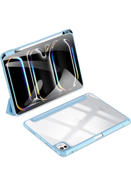 iPad Pro 11 (2024) Pu Deri Iş Üç Katlı Standı Kalem Tutucu ile Tablet Kılıfı (Yurt Dışından)