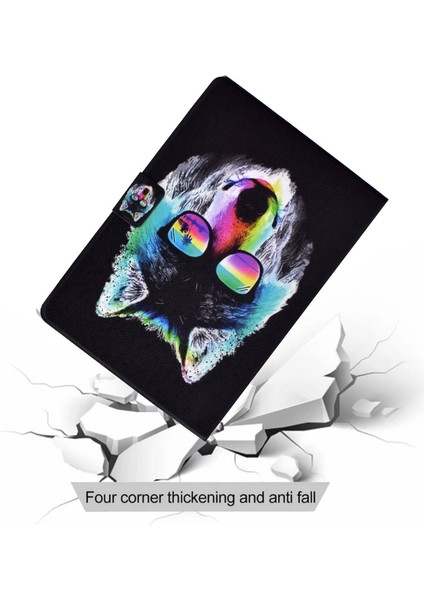 iPad 10.9 (2022) IPAD 10TH Gen Desen Baskı Pu Deri Folyo Katlama Standı Kart Tutucu Manyetik Çevirin Gözlük Tablet Kılıfı (Yurt Dışından)