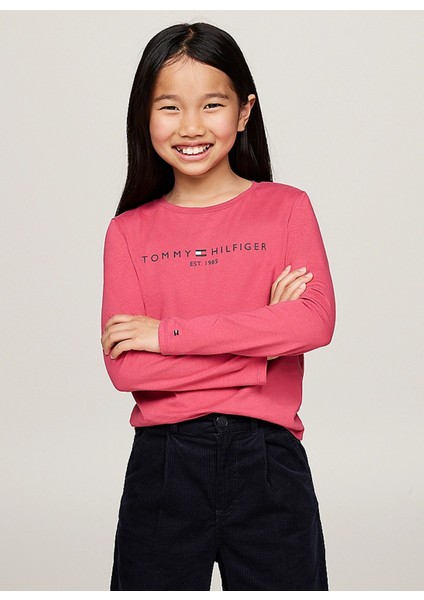 Tommy Hilfiger Baskılı Pembe Kadın T-Shirt KG0KG05247XI0