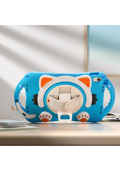 iPad 10.9 (2022) IPAD 10. Nesil Döner El Kayışı Ağır Hizmet Sert Pc Yumuşak Silikon Standı Koruyucu Tablet Kılıfı (Yurt Dışından) modelleri