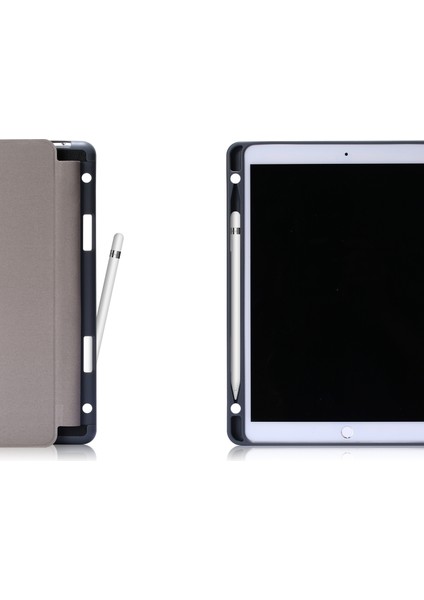 Pu Deri Üç Katlı Stand Akıllı iPad Air 10.5 Inç (2019) SIYAH Tablet Kılıfı (Yurt Dışından)