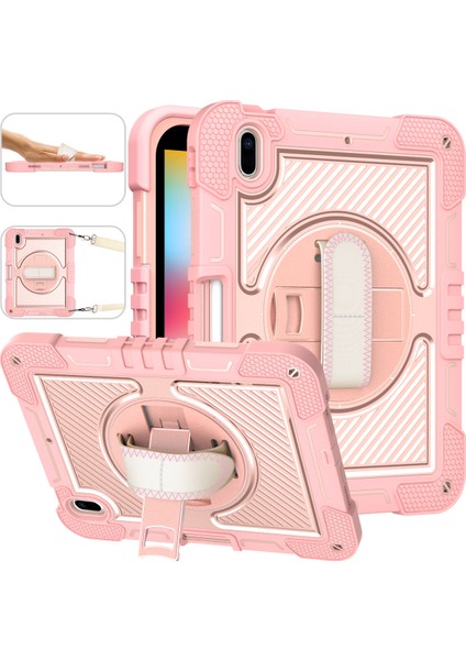 iPad 10.2 (2019 2020 2021) Stand Omuz Askılı Tablet Kılıfı (Yurt Dışından)