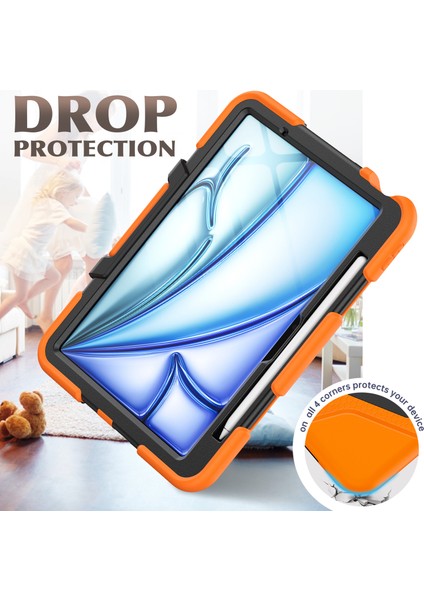 iPad Air 11 (2024) Dahili Ekran Koruyuculu stand Pc Silikon Turuncu Tablet Kılıfı (Yurt Dışından) indirimleri