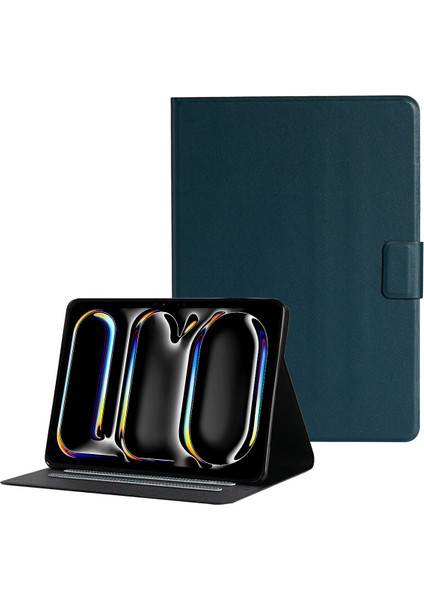 iPad Pro 11 (2024) Koruyucu Pu Deri Kart Tutuculu Tablet Kılıfı (Yurt Dışından)