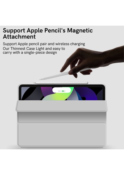 iPad Pro 11 Pu Deri Üç Katlı Stand Manyetik Buz Tablet Kılıfı (Yurt Dışından)