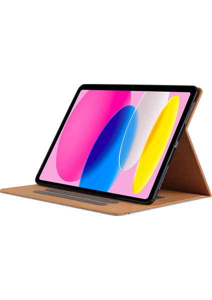 iPad 10.9 (2022) Tam Korumalı Büyük Metal Tokalı Cüzdan Standı Deri Koruyucu Kalem Yuvası Tablet Kılıfı (Yurt Dışından) fiyatları