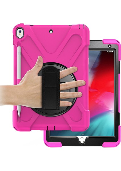 Pc Tpu 360 Derece Dönebilen Tekme Standı iPad Air 10 5 Inç (2019) El Kayışı Rose Tablet Kılıfı (Yurt Dışından)