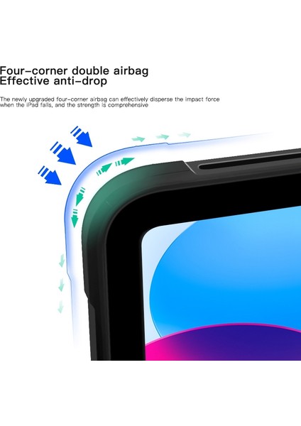 iPad 10.9 (2022) Dört Köşe Hava Yastığı Akrilik Arka Tpu Çerçeve Tablet Kılıfı (Yurt Dışından)