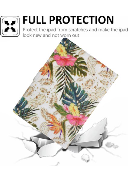 iPad Air (2013) IPAD Air 2 Pu Deri Desenli Folyo Standı Koruyucu Ananas Tablet Kılıfı (Yurt Dışından) fırsatları
