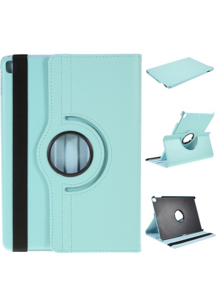 iPad 10.2 (2019 2020 2021) 360 Döner Standlı Deri Litchi Tahıl Tablet Kılıfı (Yurt Dışından)
