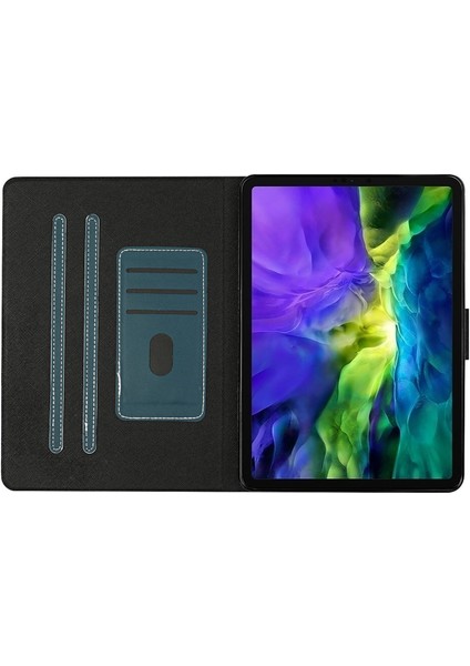 iPad Pro 11 (2024) Koruyucu Pu Deri Kart Tutuculu Tablet Kılıfı (Yurt Dışından)