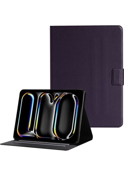 iPad Pro 11 (2024) Koruyucu Pu Deri Kart Tutuculu Tablet Kılıfı (Yurt Dışından)