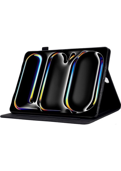 iPad Pro 11 (2024) Mektuplar Baskılı Pu Deri Kart Tutucu Tablet Kılıfı (Yurt Dışından)