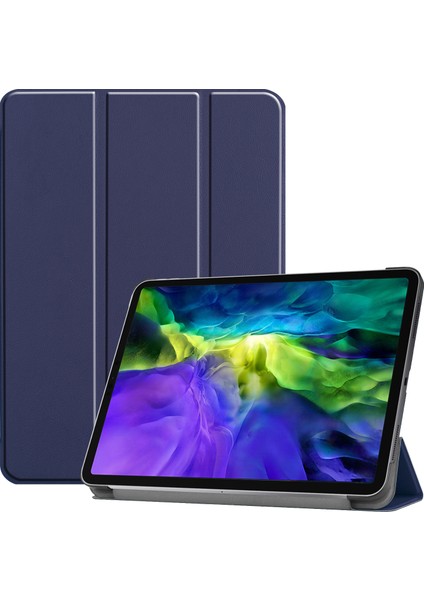 Sağlam Üç Katlı Stand Standı Pu Deri Akıllı iPad Pro 11 Inç (2022 2021 2020 2018) Tablet Kılıfı (Yurt Dışından)