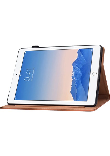 iPad iPad 9 7 Inç (2017 2018) Düz Renk Dikişli Folyo Çevirme Manyetik Kapatma Standlı kart Yuvalı Deri Tablet Kılıfı (Yurt Dışından) modelleri