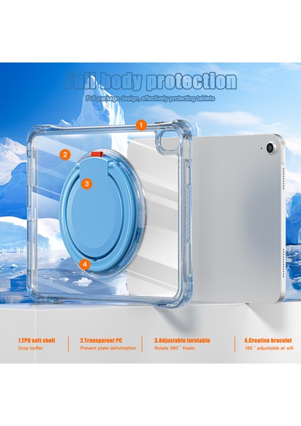 iPad 10.9 (2022) Döner Kolu Kavrama Tpu Pc Tablet Kılıfı (Yurt Dışından)
