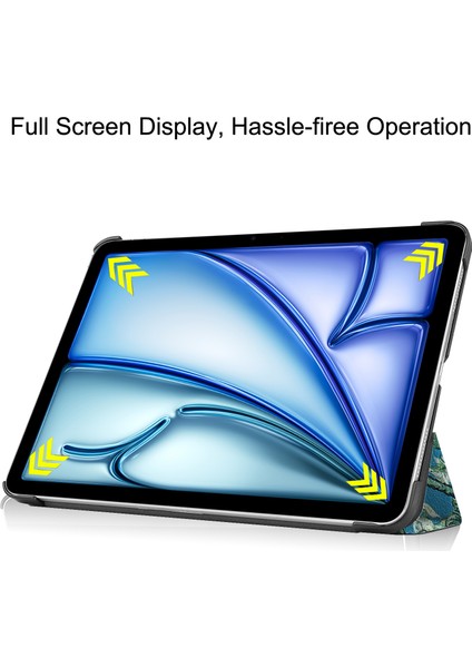 iPad Air 11 (2024) Üç Katlı Stand Desenli Otomatik Uyandırma uyku Kayısı Çiçeği Tablet Kılıfı (Yurt Dışından) fiyatları