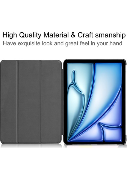 iPad Air 13 (2024) Otomatik Uyandırma uyku Üç Katlı Stand Deri Tablet Kılıfı (Yurt Dışından) fiyatları