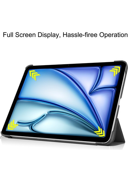 iPad Air 13 (2024) Otomatik Uyandırma uyku Üç Katlı Stand Deri Tablet Kılıfı (Yurt Dışından) fırsatları