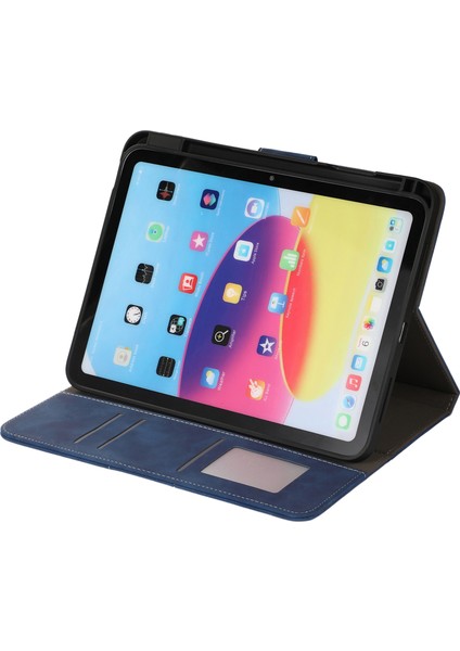 iPad 10.9 (2022) Deri Flip Cüzdan Kalem Yuvalı Tablet Kılıfı (Yurt Dışından)