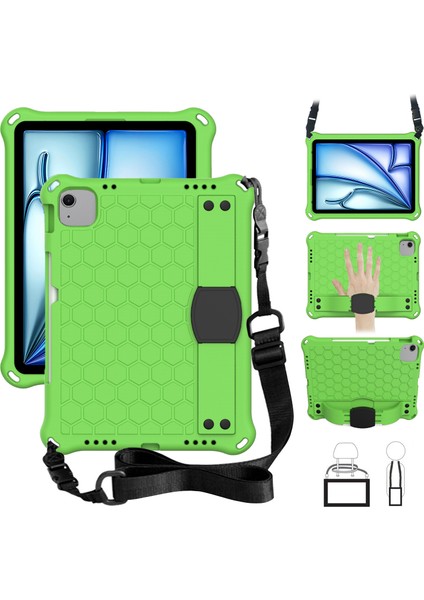 iPad Air 11 (2024) Eva Petek Dokulu El Kayışı omuz Askısı Tablet Kılıfı (Yurt Dışından)