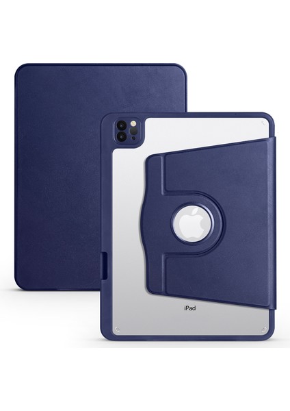 iPad Pro 12.9 Inç Pu Deri Döner Tekme Standı Kalem Tutucu ile Akrilik Tablet Kılıfı (Yurt Dışından)