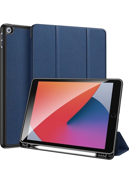 iPad 10.2 (2019 2020 2021) Üç Katlı Stand Pu Deri Akıllı Tablet Kılıfı (Yurt Dışından)