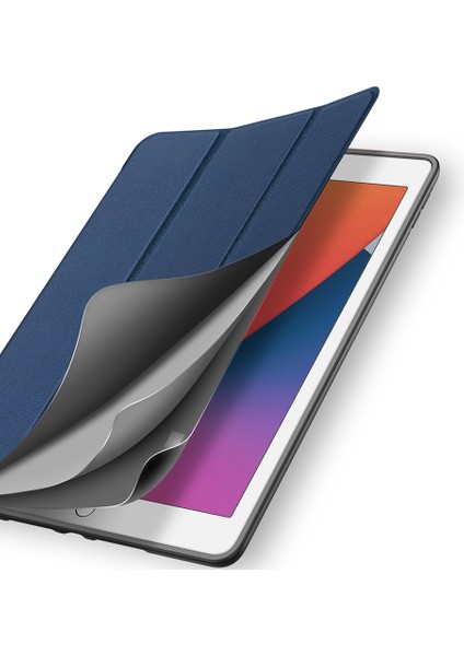 iPad 10.2 (2019 2020 2021) Üç Katlı Stand Pu Deri Akıllı Tablet Kılıfı (Yurt Dışından)