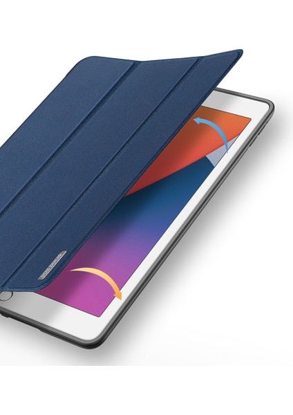 iPad 10.2 (2019 2020 2021) Üç Katlı Stand Pu Deri Akıllı Tablet Kılıfı (Yurt Dışından)
