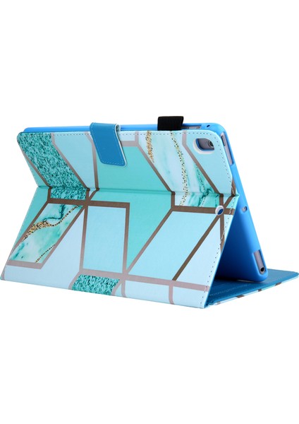Desen Baskı Standı Deri Kart Yuvası iPad 10.2 (2019 2020 2021) Taş Tahıl Tablet Kılıfı (Yurt Dışından)