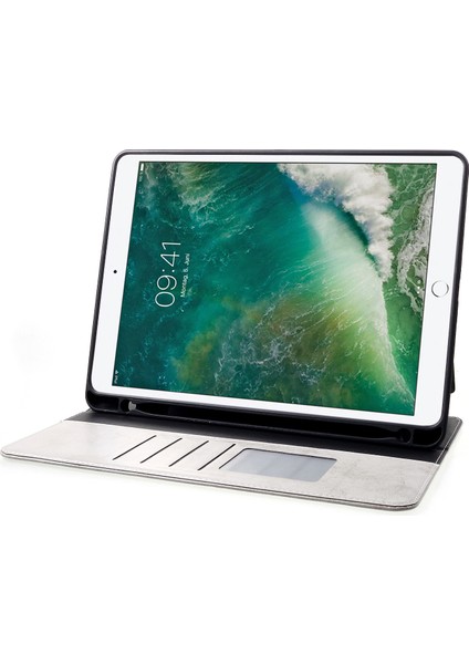 iPad Pro 10.5 (2017) IPAD Air 10.5 (2019) GRI Deri Cüzdan Standı ve Kalem Yuvası Tablet Kılıfı (Yurt Dışından)
