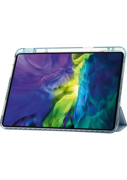iPad Pro 11 (2024) Arka Pu Deri Üç Katlı Stand Kalem Tutuculu Tablet Kılıfı (Yurt Dışından)