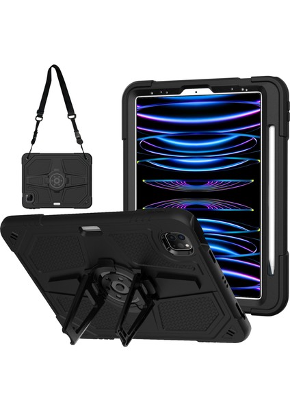 iPad Pro 11 Inç air (2020 2022) Kayışlı pc Silikon Stand Tablet Kılıfı (Yurt Dışından)