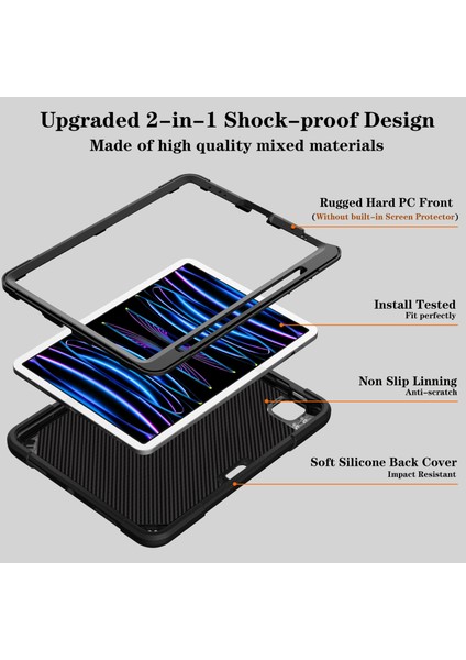 iPad Pro 11 Inç air (2020 2022) Kayışlı pc Silikon Stand Tablet Kılıfı (Yurt Dışından) modelleri